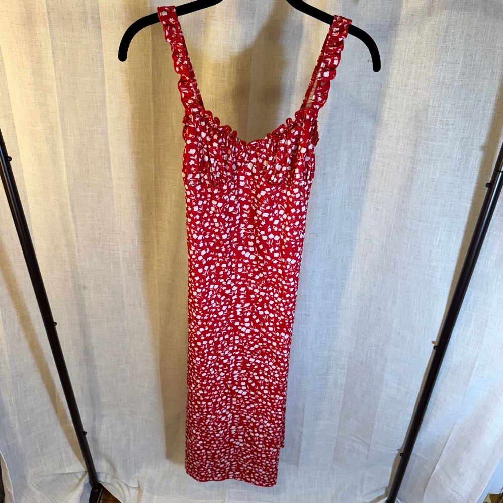 Commense Cami Floral Bohemian Vacation Midi Dress.